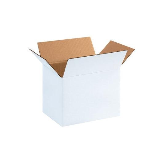 11-1/4 x 8-3/4 x 8'' White Corrugated Boxes, 25PK