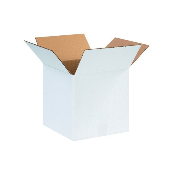 12 x 12 x 12'' White Corrugated Boxes, 25PK