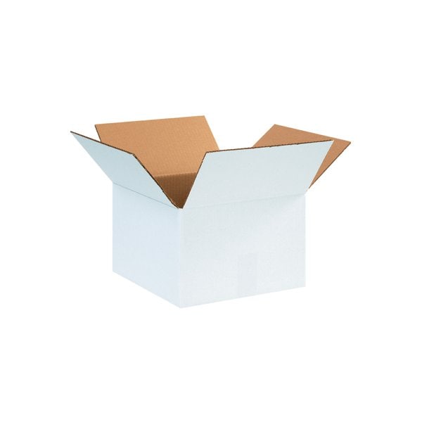 12 x 12 x 8'' White Corrugated Boxes, 25PK