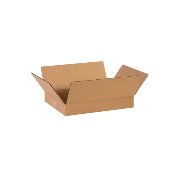 14 x 10 x 2'' Flat Corrugated Boxes, 25PK