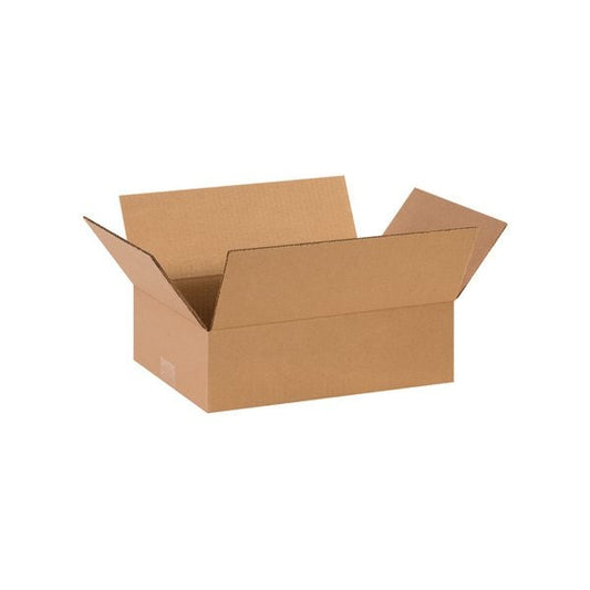 14 x 10 x 3'' Flat Corrugated Boxes, 25PK