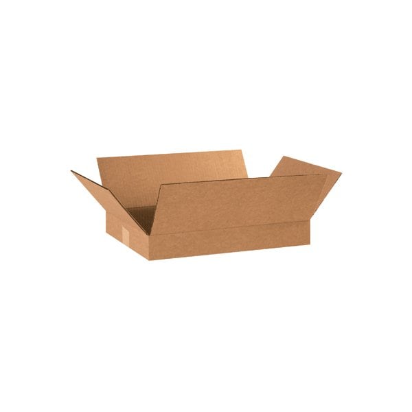18 x 12 x 2'' Flat Corrugated Boxes, 25PK
