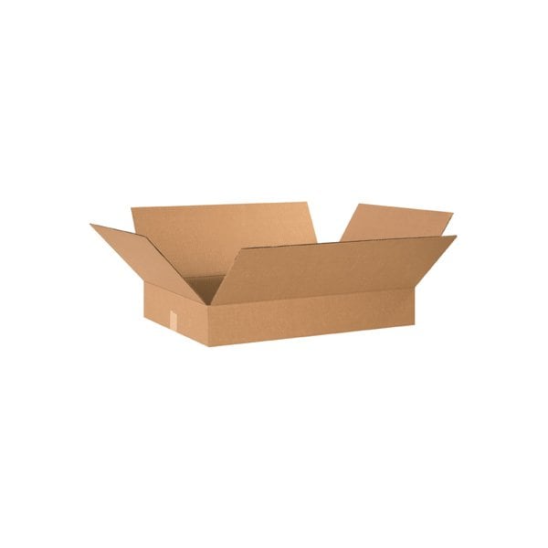 Flat Cardboard Corrugated Boxes, 24"L x 20"W x 4"H, Kraft