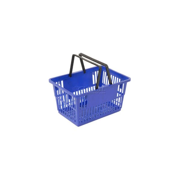 Good L Standard Plastic Shopping Basket with Plastic Handle 20 Liter 17L x 12W x 9H Blue