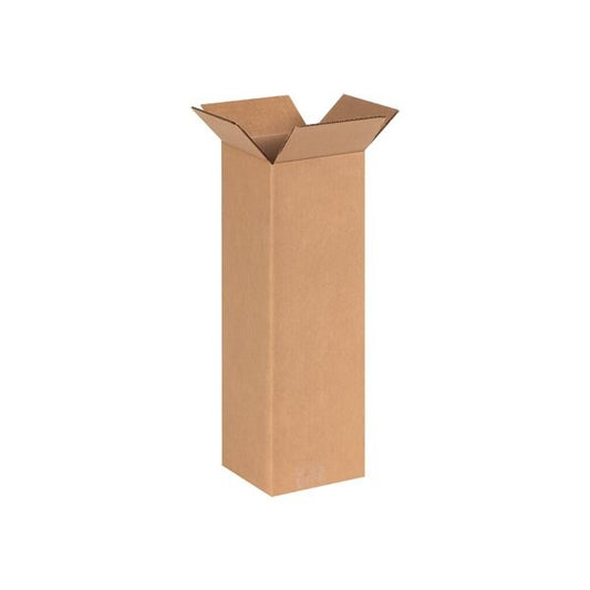 Global Industrial Tall Cardboard Corrugated Boxes, 6"L x 6"W x 20"H, Kraft