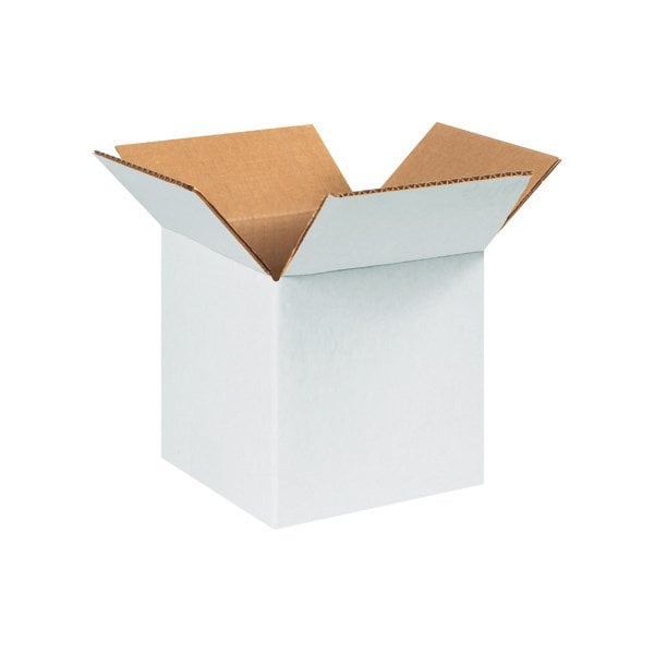 6 x 6 x 6'' White Corrugated Boxes, 25PK