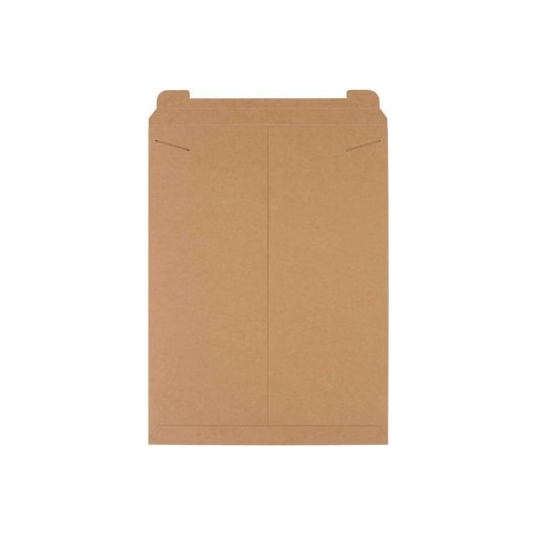 Stayflats Tab Lock Mailers, 18inW x 24inL, Kraft, 50/Pack
