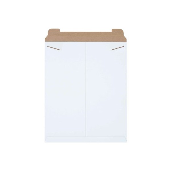 Stayflats Tab Lock Mailers, 17inW x 21inL, White, 100/Pack