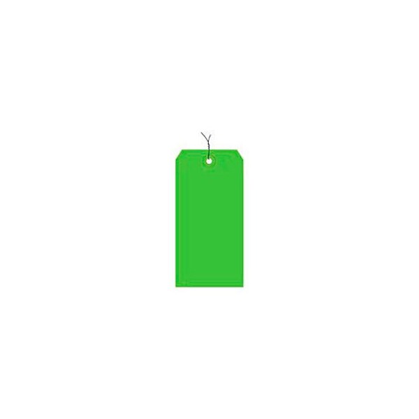 Global Industrial Shipping Tag Pre Wired#4 4-1/4inL x 2-1/8inW Light Green 1000/Pack