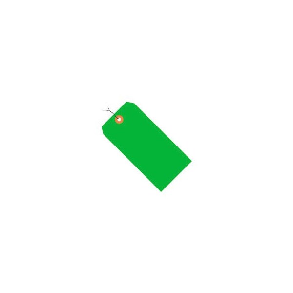 Global Industrial Shipping Tag Pre Wired#7 5-3/4inL x 2-7/8inW Fluorescent Green 1000/Pk