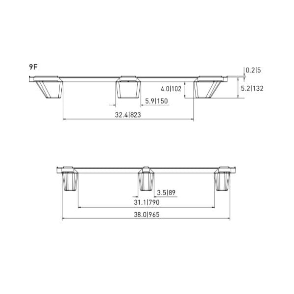 Nestable Plastic Shipping Pallet, 48" x 40", 2200 Lb. Capacity