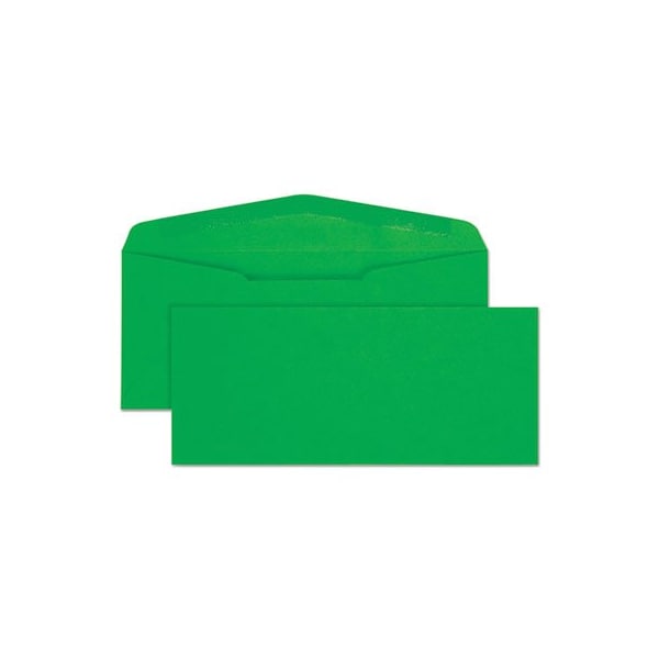 QualityPrk, COLORED ENVELOPE, #10, BANKERS FLAP, GUMMED CLOSURE, 4.13 X 9.5, GREEN, 25PK