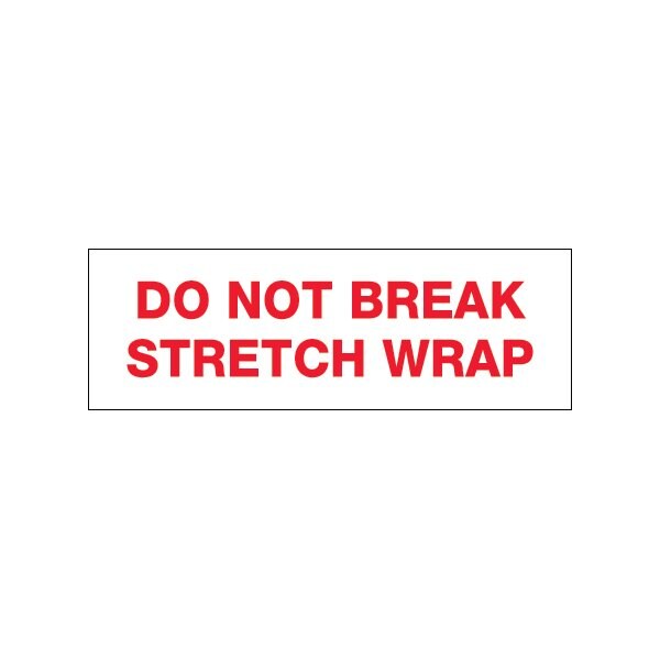 Tape Logic® Printed Carton Sealing Tape "Do Not Break Stretch Wrap" 2" x 110 Yds. Red/White