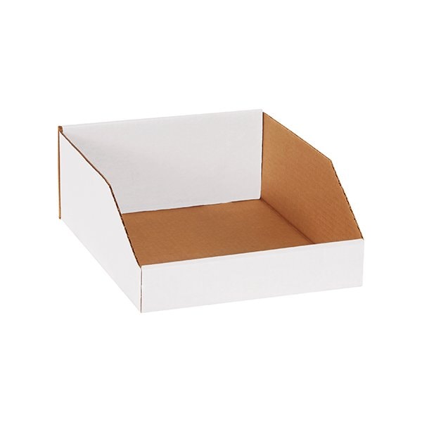 10 x 12 x 4-1/2'' White Bin Boxes, 25PK