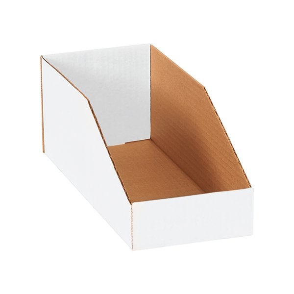 5 x 12 x 4-1/2'' White Bin Boxes, 50PK