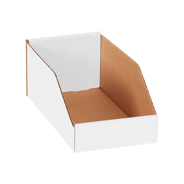 6 x 12 x 4-1/2'' White Bin Boxes, 50PK