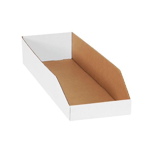 8 x 24 x 4-1/2'' White Bin Boxes, 50PK