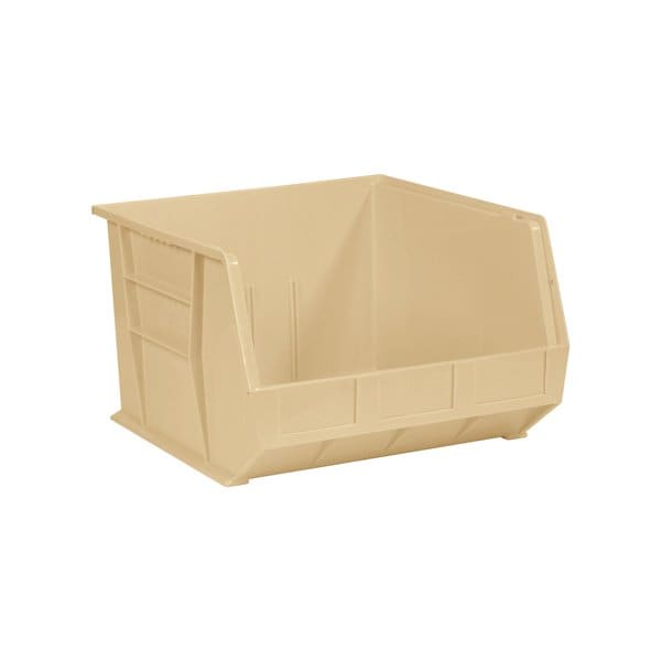 18'' x 16-1/2'' x 11'' Ivory Plastic Stack & Hang Bin Boxes, 3PK