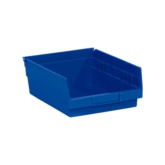 11 5/8 x 11 1/8 x 4'' Blue Plastic Shelf Bin Boxes, 8PK
