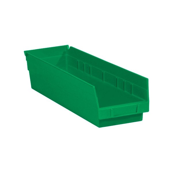 17-7/8 x 4 1/8 x 4'' Green Plastic Shelf Bin Boxes, 20PK