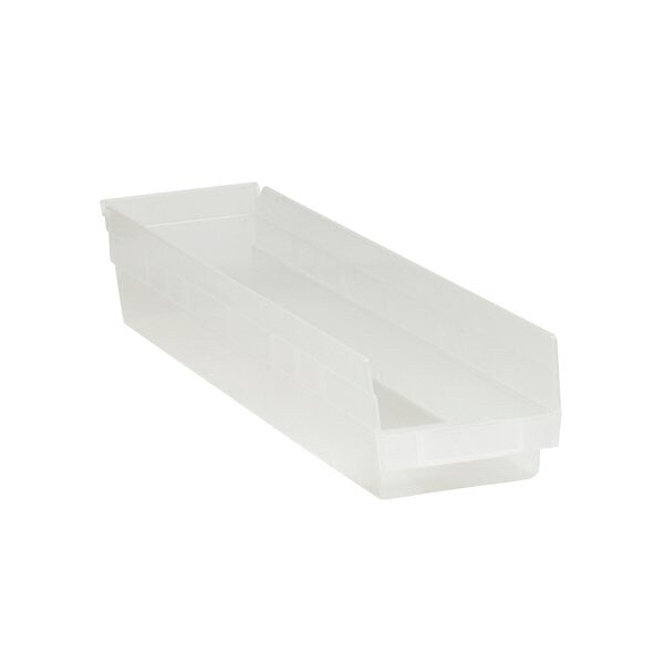 23 5/8 x 4 1/8 x 4'' Clear Plastic Shelf Bin Boxes, 16PK
