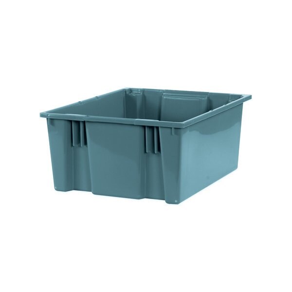 20-7/8 x 18 1/4 x 9-7/8'' Gray Stack & Nest Containers, 3PK