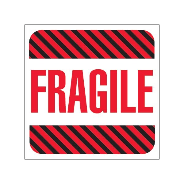 4 x 4'' - ''Fragile'' Labels, Style 1, 500PK