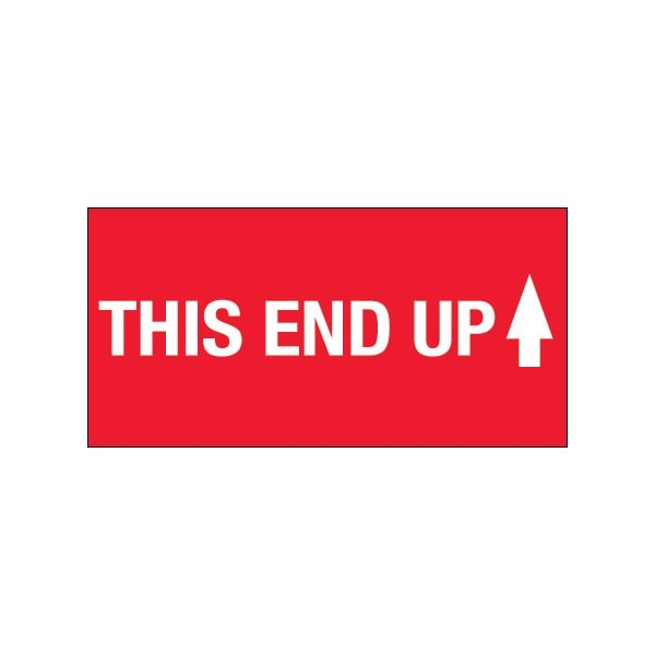 2 x 4'' - ''This End Up'' High Gloss Labels
