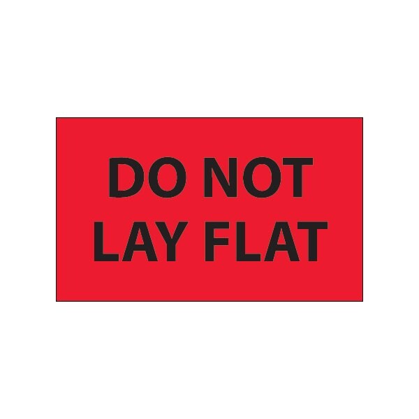 3 x 5'' - ''Do Not Lay Flat'' Fluorescent Red Labels
