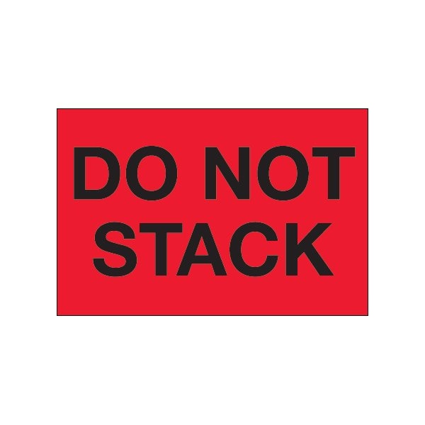 2 x 3'' - ''Do Not Stack'' Fluorescent Red Labels