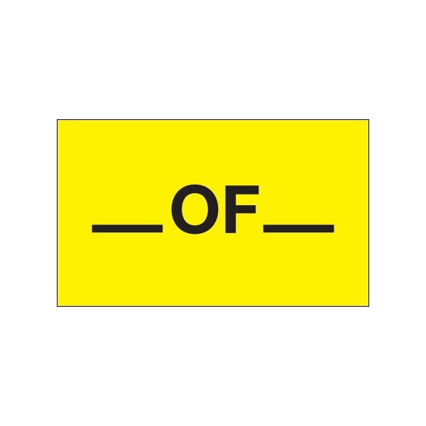 3 x 5'' - ''__ Of __'' Fluorescent Yellow Labels