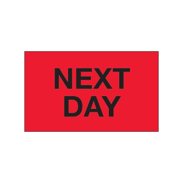 3 x 5'' - ''Next Day'' Fluorescent Red Labels