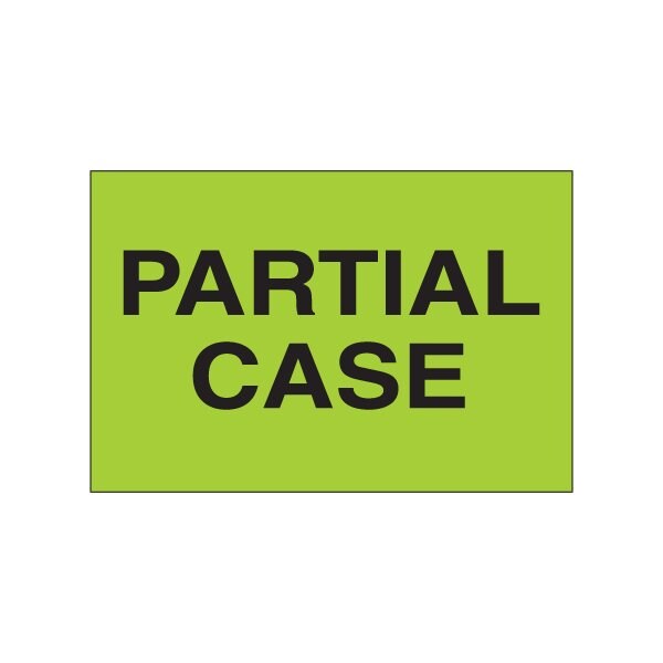 2 x 3'' - ''Partial Case'' Fluorescent Green Labels