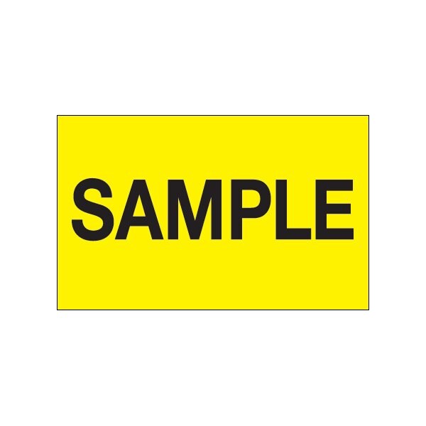 1 1/4 x 2'' - ''Sample'' Fluorescent Yellow Labels