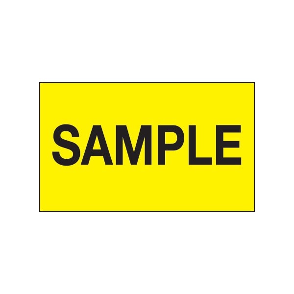 3 x 5'' - ''Sample'' Fluorescent Yellow Labels