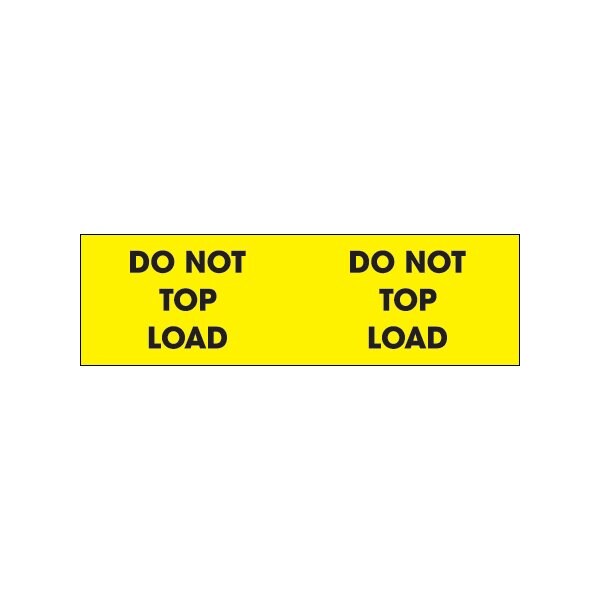 3 x 10'' - ''Do Not Top Load'' Fluorescent Yellow Labels