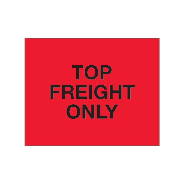 8 x 10'' - ''Top Load Freight Only'' Fluorescent Red Labels