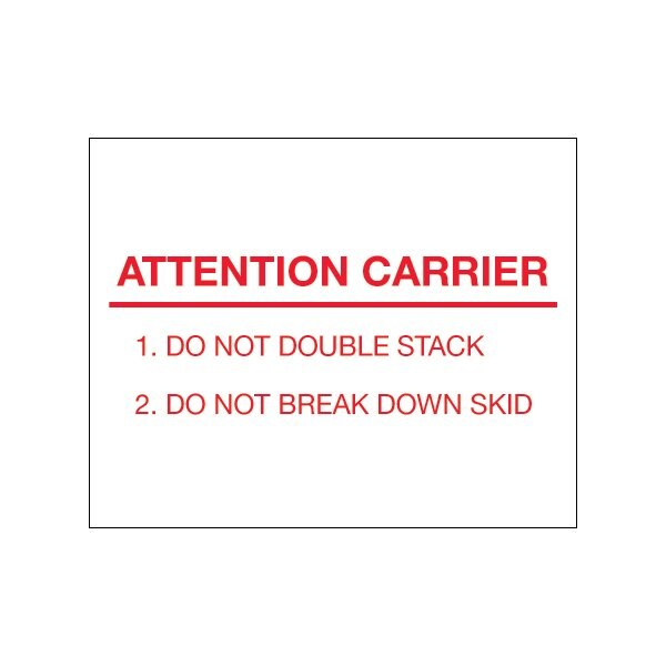 8 x 10'' - ''Attention Carrier'' Labels