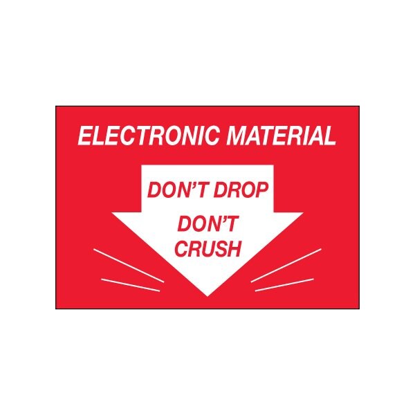 2 x 3'' - ''Don't Drop Don't Crush - Electronic Material'' Labels