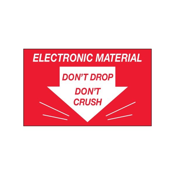 3 x 5'' - ''Don't Drop Don't Crush - Electronic Material'' Labels
