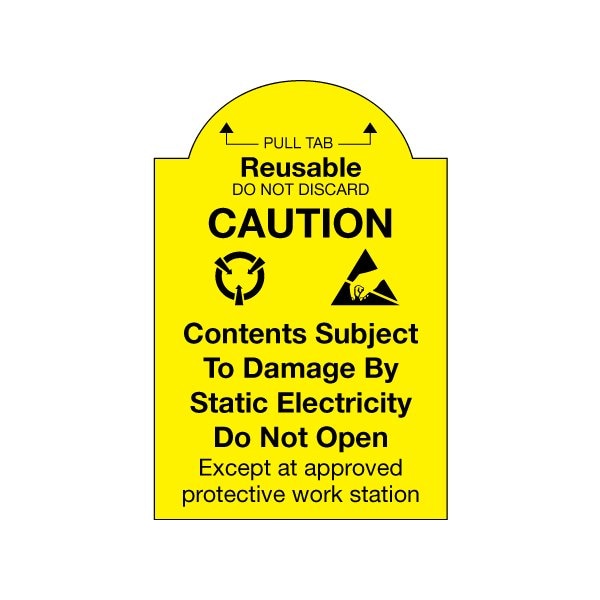 2 x 3'' - ''Pull Tab Reusable - Do Not Discard'' Labels