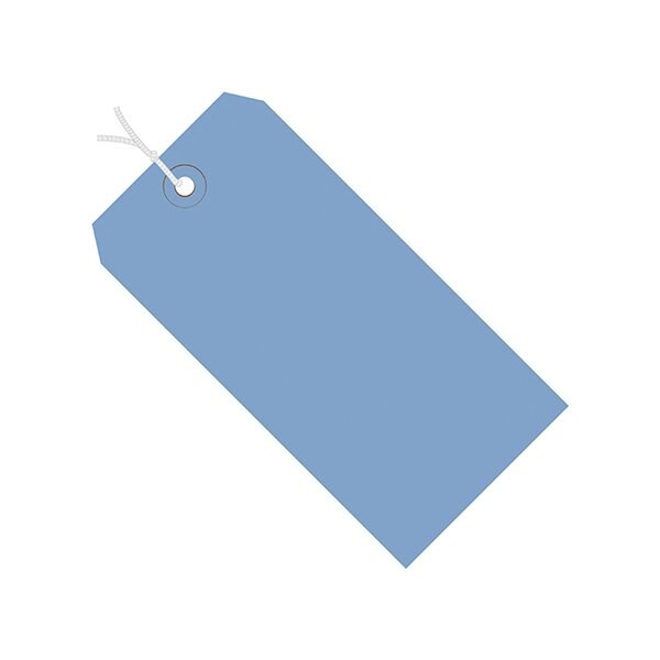 6 1/4 x 3 1/8'' Dark Blue 13 Pt. Shipping Tags - Pre-Strung, 1000PK