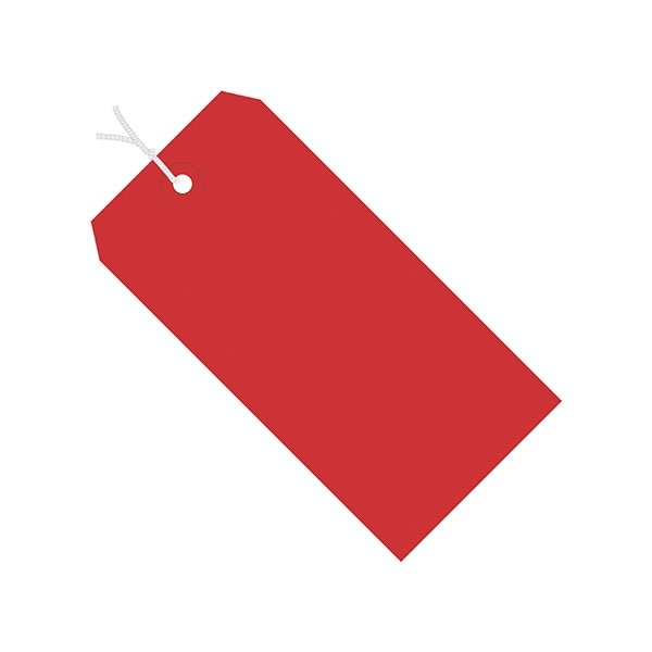 4 3/4 x 2-3/8'' Red 13 Pt. Shipping Tags - Pre-Strung, 1000PK