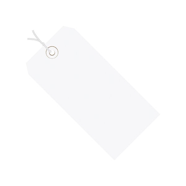 8 x 4'' White 13 Pt. Shipping Tags - Pre-Strung, 500PK