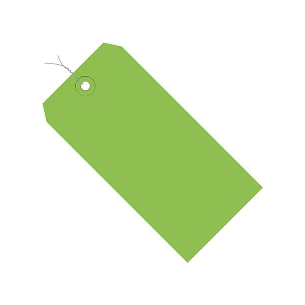 8 x 4'' Green 13 Pt. Shipping Tags - Pre-Wired, 500PK