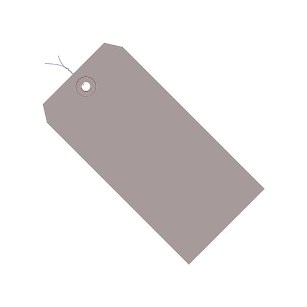 6 1/4 x 3 1/8'' Gray 13 Pt. Shipping Tags - Pre-Wired, 1000PK