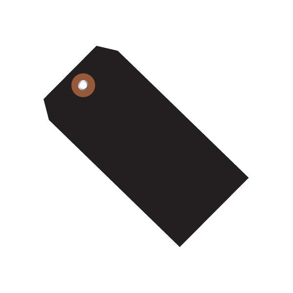 6 1/4 x 3 1/8'' Black Plastic Shipping Tags, 100PK