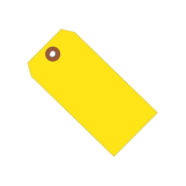6 1/4 x 3 1/8'' Yellow Plastic Shipping Tags, 100PK