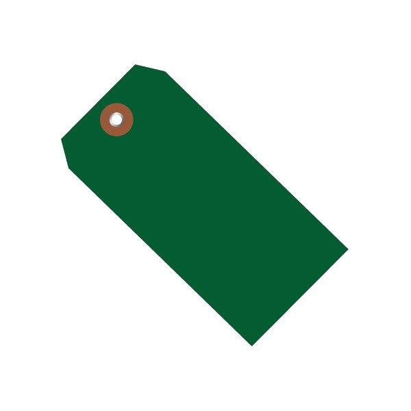 6 1/4 x 3 1/8'' Green Plastic Shipping Tags, 100PK