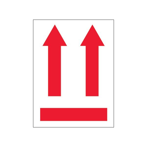 3 x 4'' - two up arrows over red bar Labels